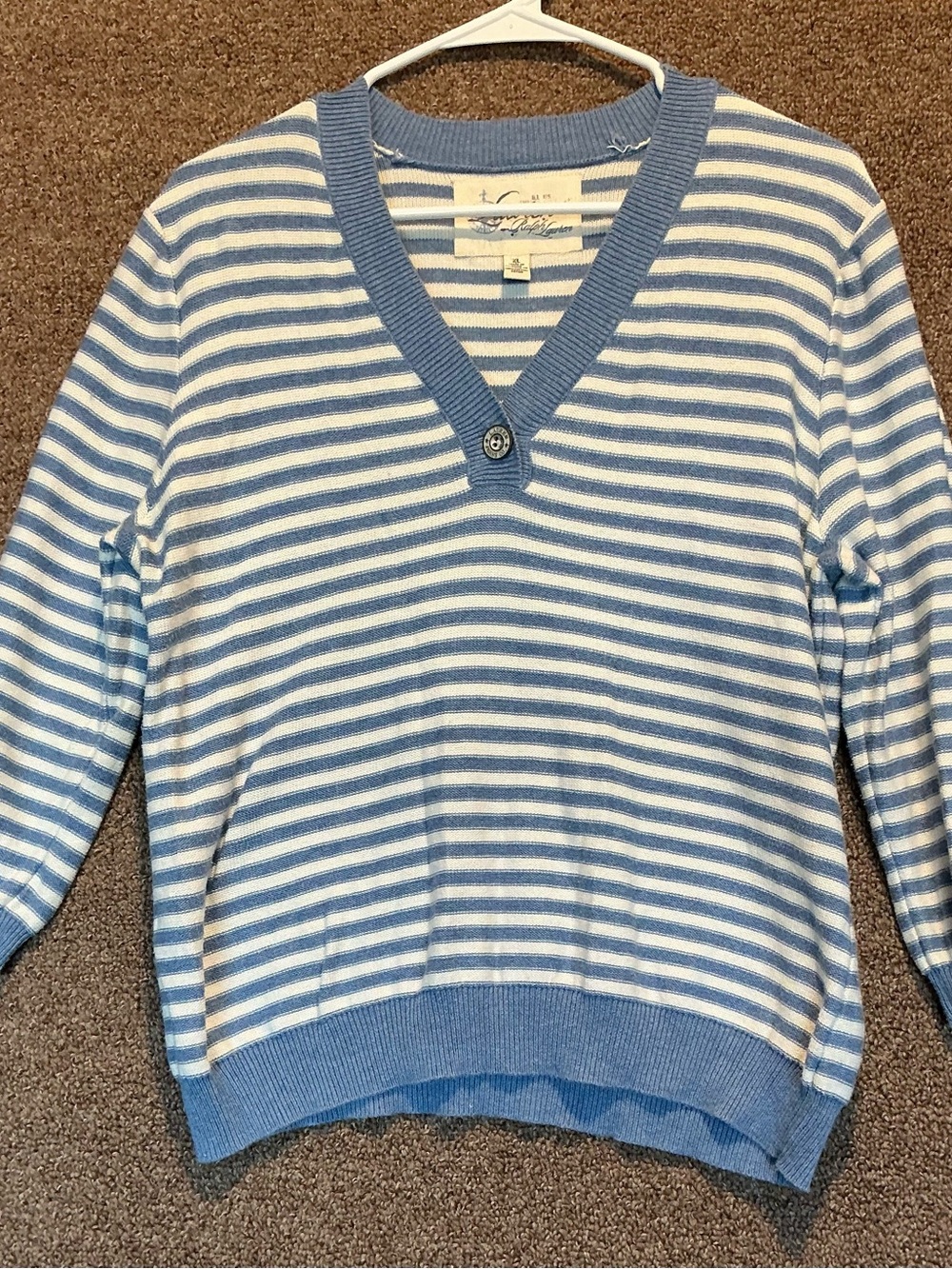 Lauren Ralph Lauren Women Blue White Stripe Sweater XL Sailing‎ Surf